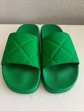 Bottega Veneta Green Padded Slide Sandals